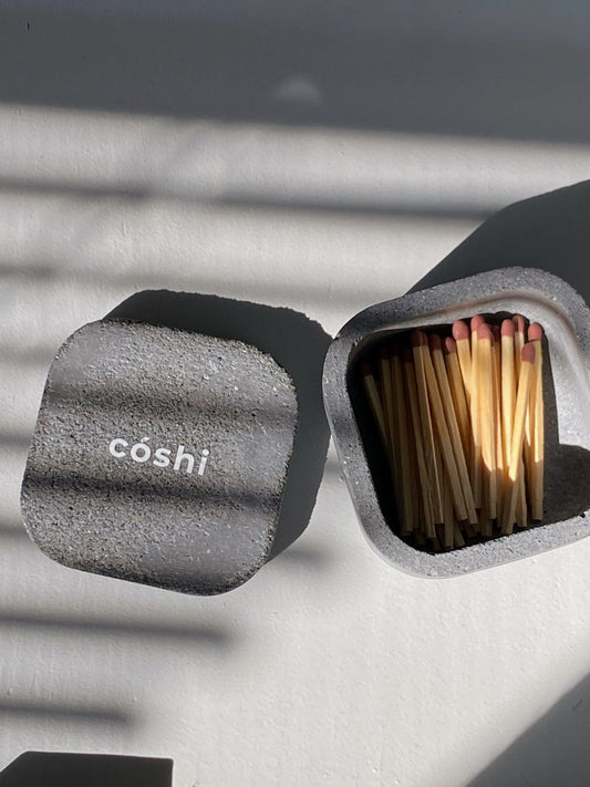 Gray concrete box for matches - Coshi.store