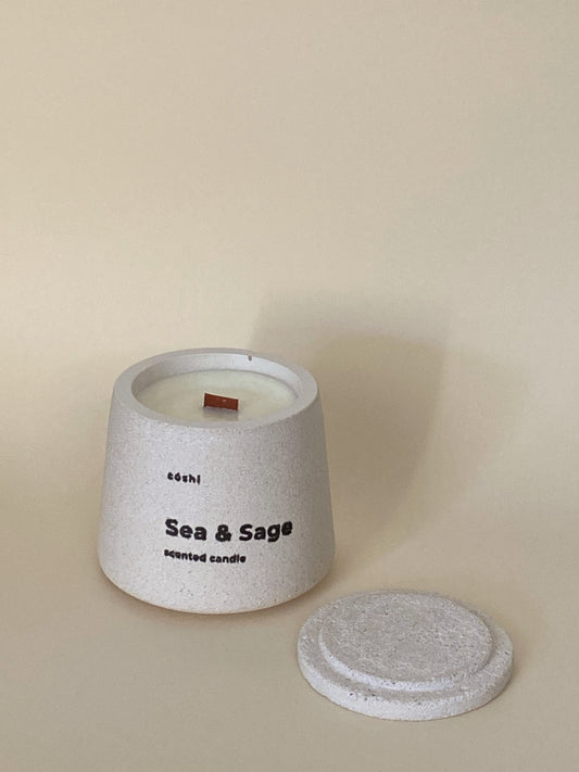 Sea & Sage concrete candle - Coshi.store